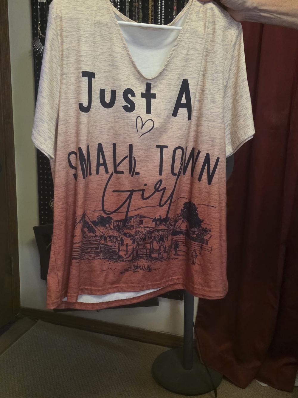 Just A Small Town Girl Ombre Tee - Pink